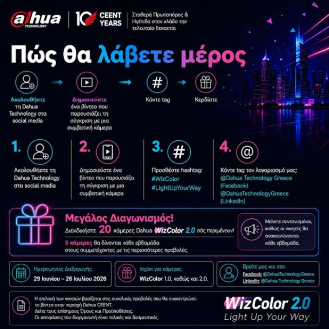 Μεγάλος διαγωνισμός από την Dahua με πολλά δώρα