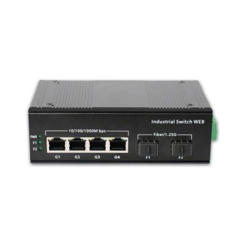 Industrial PoE Switch Gigabit Fiber 4-port