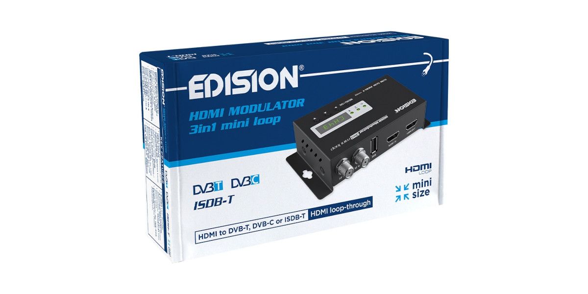EDISION HDMI MODULATOR 3in1 mini loop: Ολοκαίνουργιος ψηφιακός διαμορφωτής με HDMI-loop και RF-IN σε mini μέγεθος