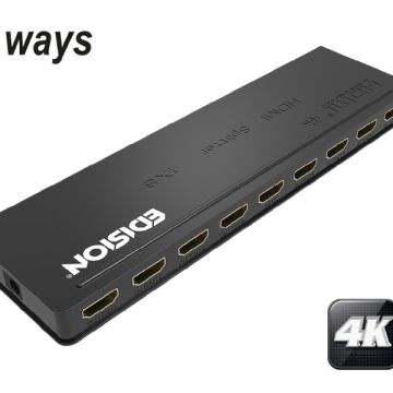 EDISION 4K HDMI Splitter 1×8: Διανομή σήματος HDMI σε 8 οθόνες με ανάλυση έως 4K