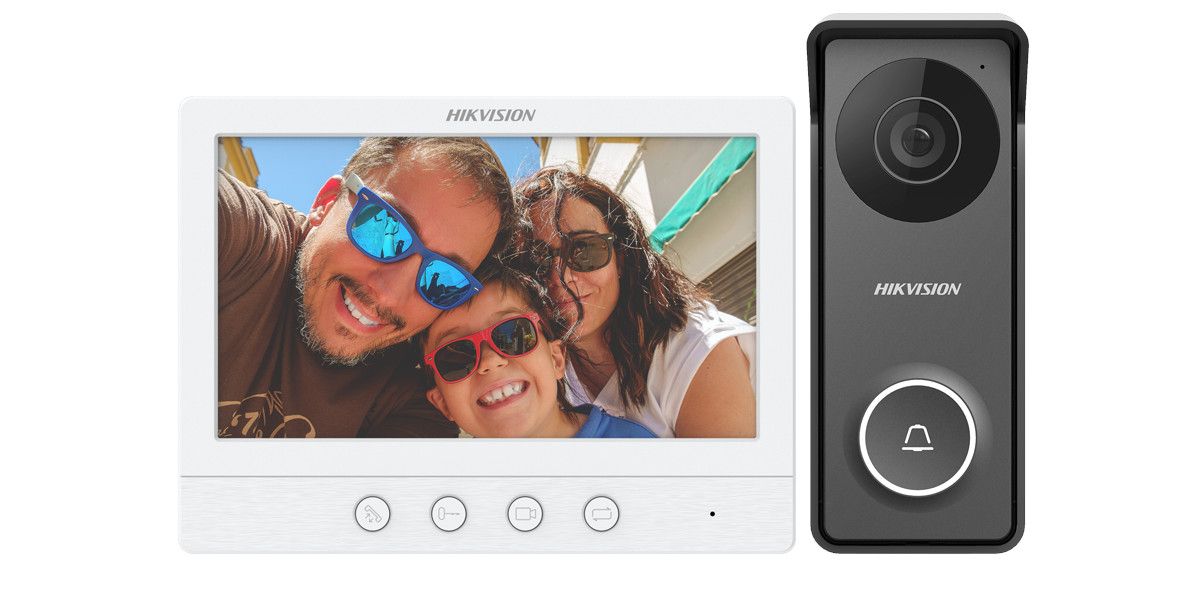 Hikvision DS-KIS213: Αναλογικό kit θυροτηλεόρασης 4-wire με οθόνη TFT 7”, IR και IP65