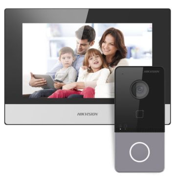 Hikvision DS-KIS603-P: Kit IP θυροτηλεόρασης με κάμερα, οθόνη αφής και καρταναγνώστη