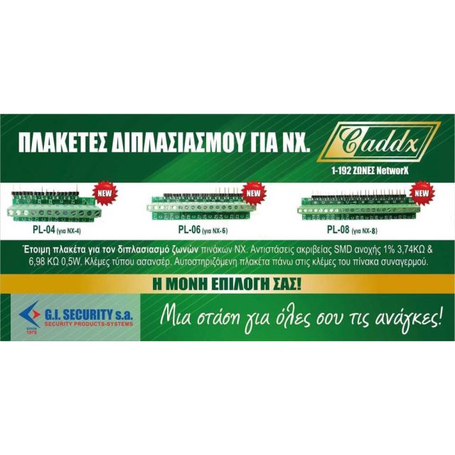Πλακέτες Διπλασιασμού για όλα τα πάνελ NX της CADDX