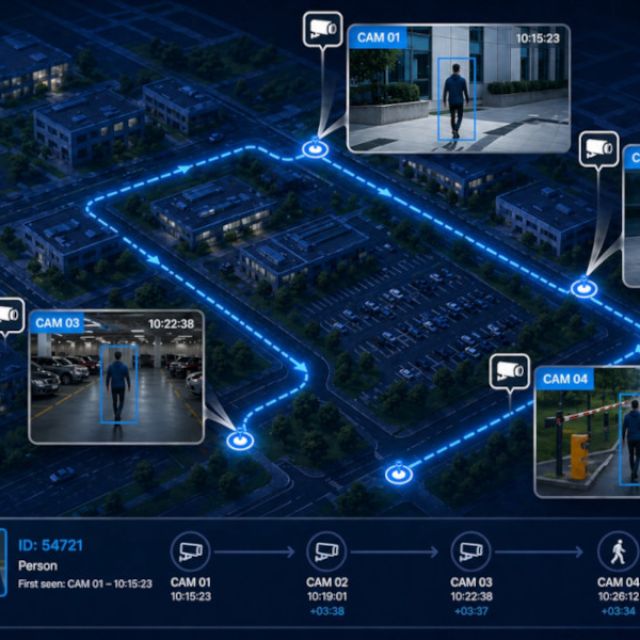 Axxon One 3.0 | Multi-Camera Tracking: Εντοπίστε κάθε στόχο αυτόματα, σε πραγματικό χρόνο