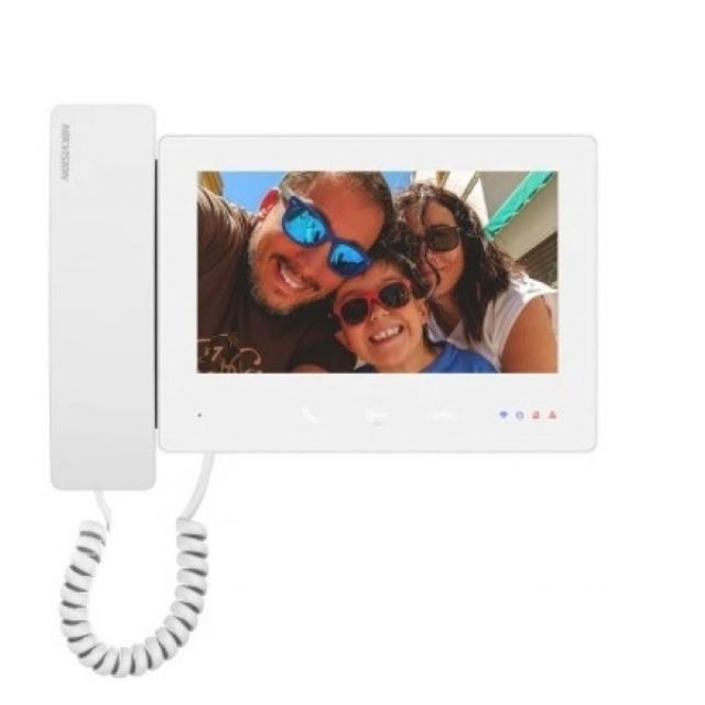 Hikvision DS-KH7300EY-WTHE2/White: Μόνιτορ θυροτηλεόρασης 2 καλωδίων με πλήκτρα αφής