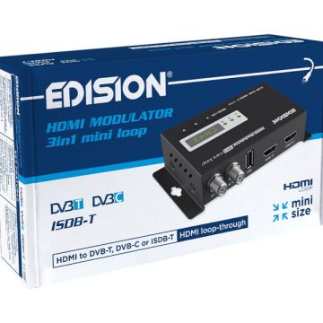 EDISION HDMI MODULATOR 3in1 mini loop: Ολοκαίνουργιος ψηφιακός διαμορφωτής με HDMI-loop και RF-IN σε mini μέγεθος