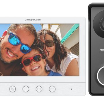 Hikvision DS-KIS213: Αναλογικό kit θυροτηλεόρασης 4-wire με οθόνη TFT 7”, IR και IP65